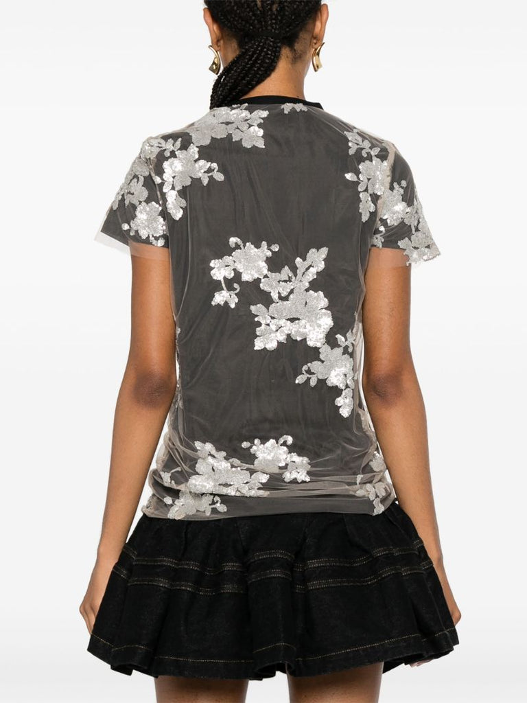 Sequinned Floral T-shirt