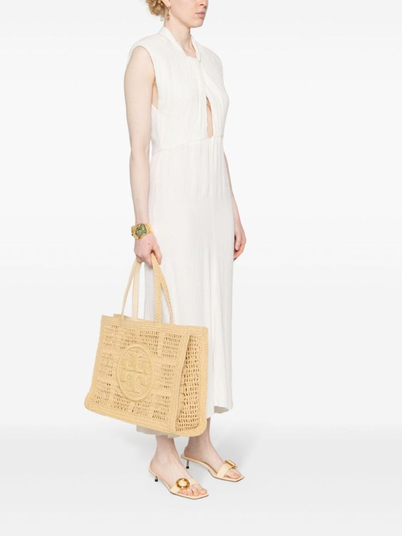 Neutral Ella Straw Crochet Tote Bag