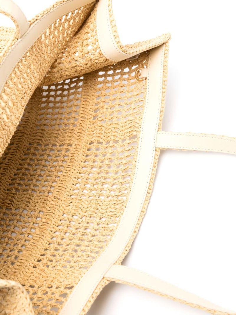 Neutral Ella Straw Crochet Tote Bag