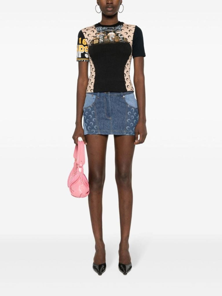 Black Regenerated Panelled Cotton T-shirt