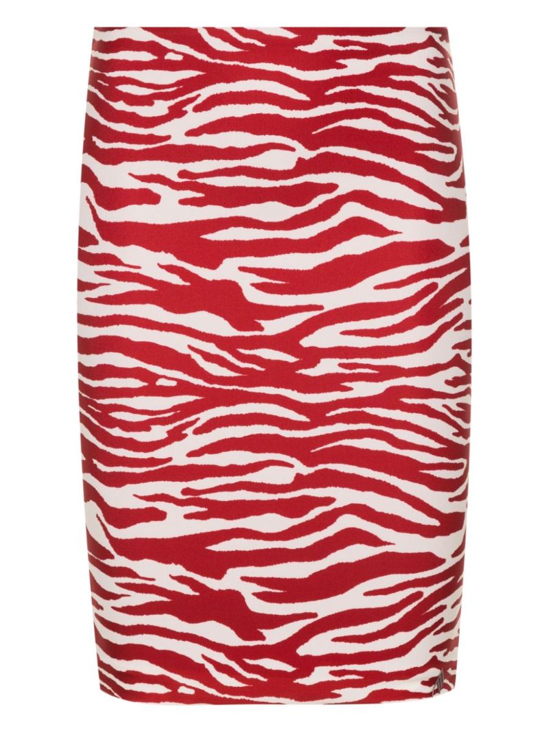 Red Zebra-print Mini Skirt