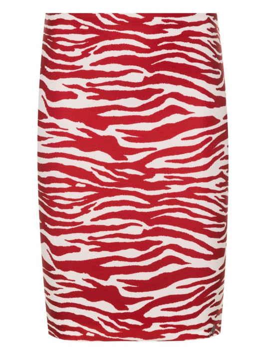 Red Zebra-print Mini Skirt
