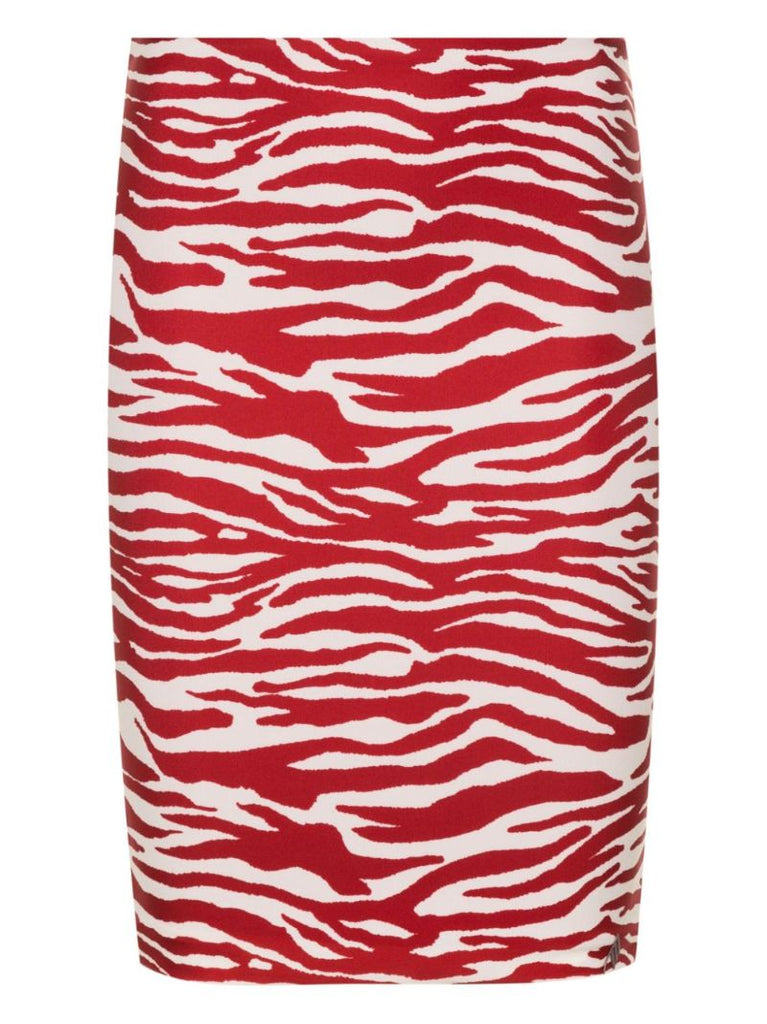 Red Zebra-print Mini Skirt