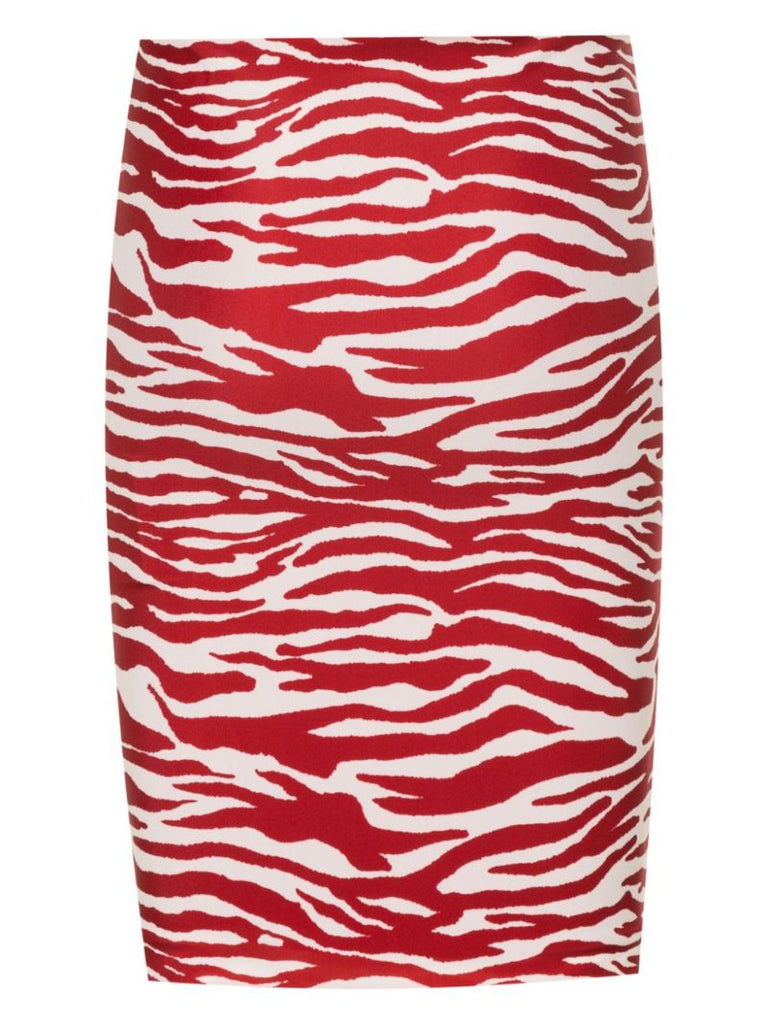 Red Zebra-print Mini Skirt