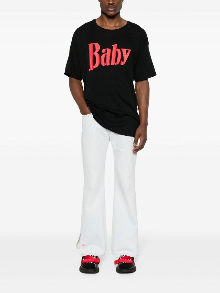 Black Baby-print Cotton T-shirt