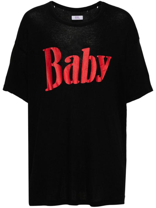 Black Baby-print Cotton T-shirt