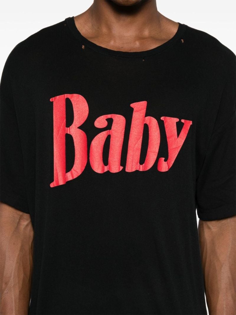 Black Baby-print Cotton T-shirt