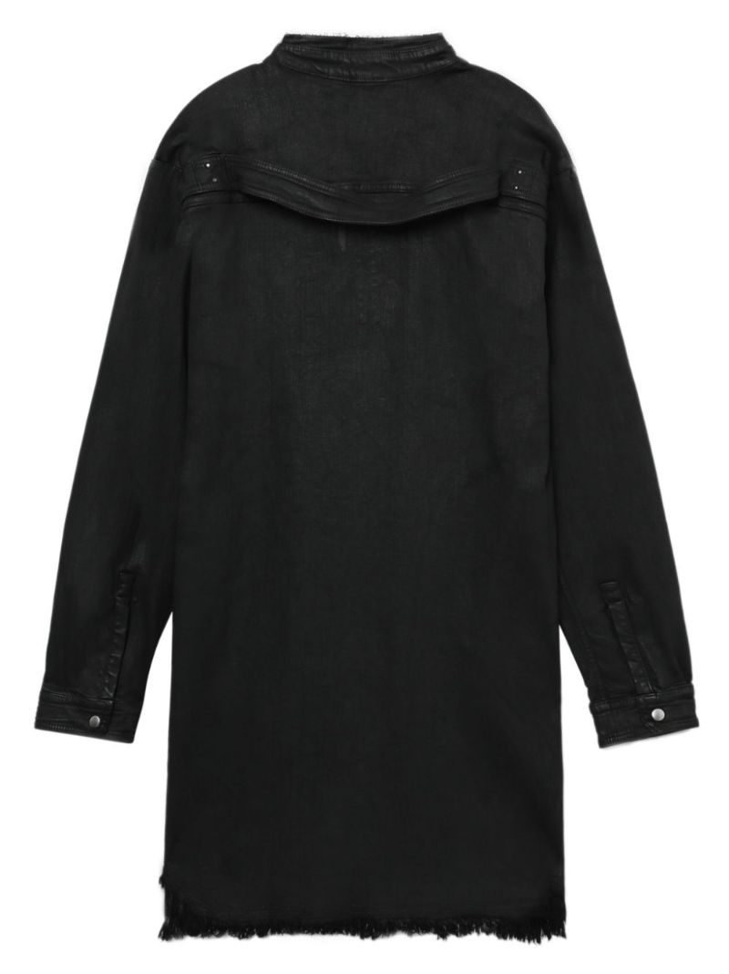 Black Cotton Shirt Jacket