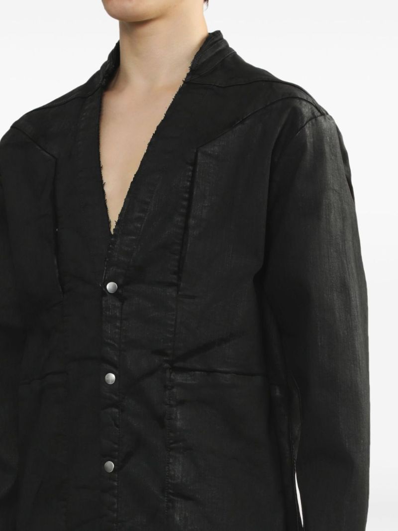 Black Cotton Shirt Jacket