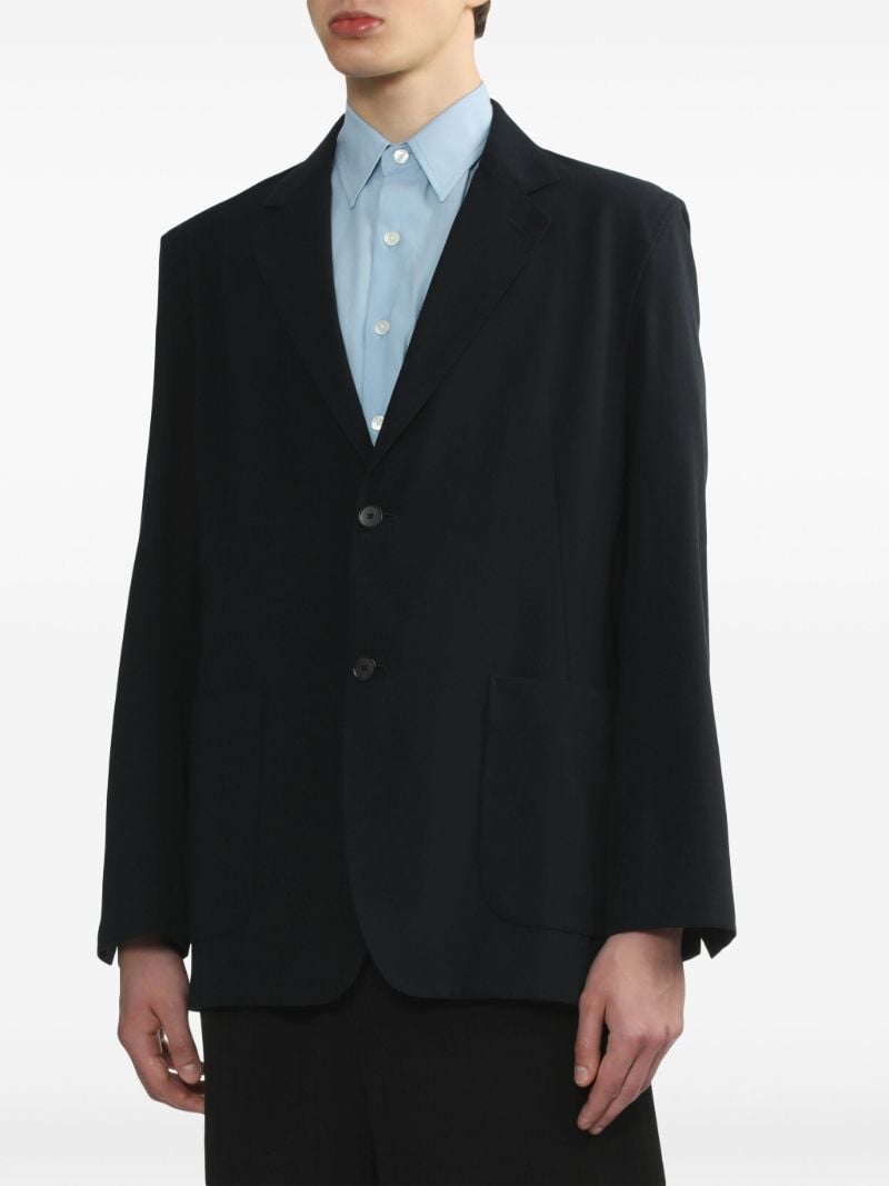Navy Blue Notched Lapels Blazer