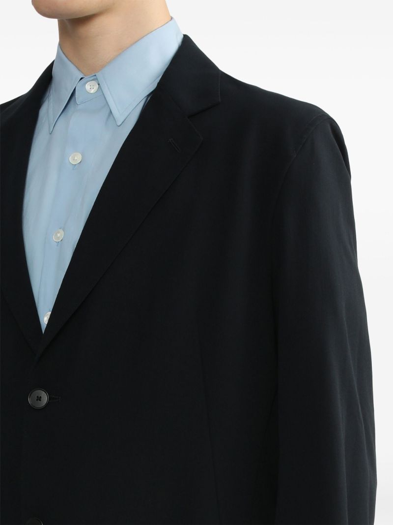 Navy Blue Notched Lapels Blazer