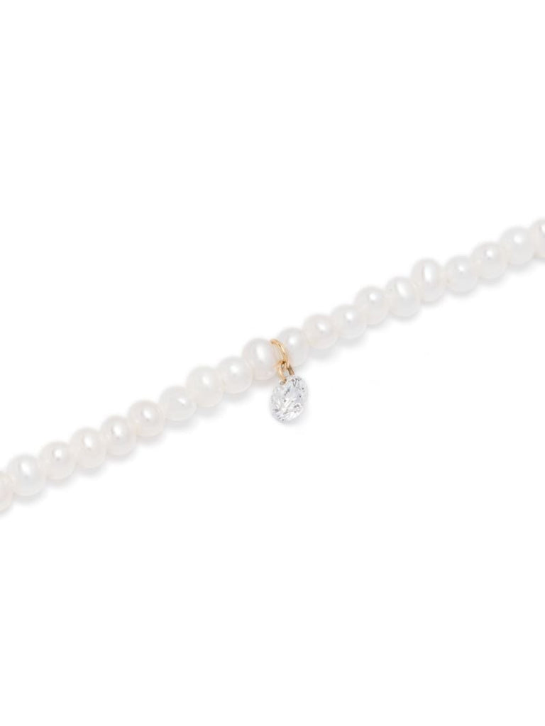 18kt Yellow Gold Pearl Diamond Necklace