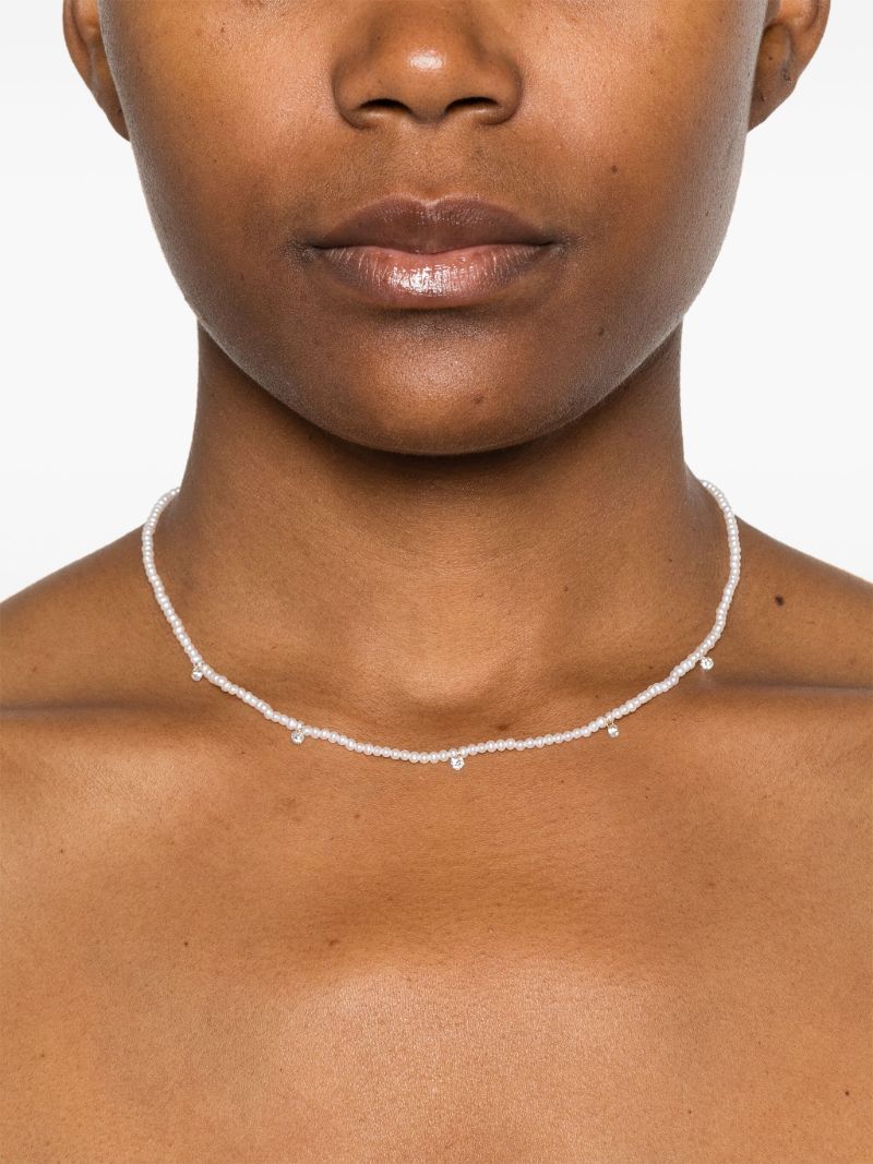 18kt Yellow Gold Pearl Diamond Necklace