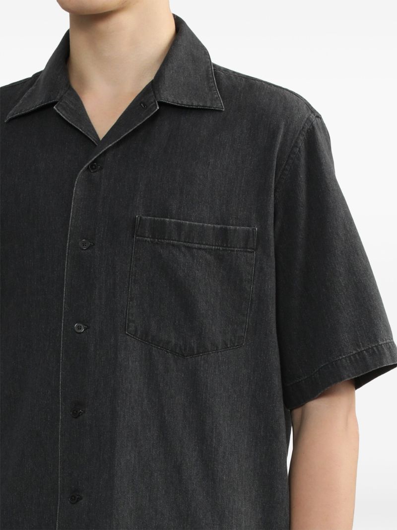 Black Short-sleeved Cotton Shirt