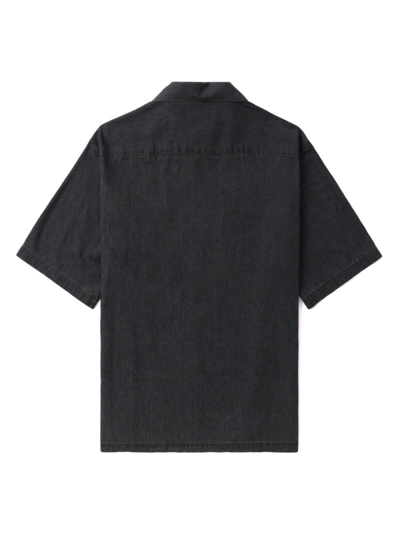 Black Short-sleeved Cotton Shirt