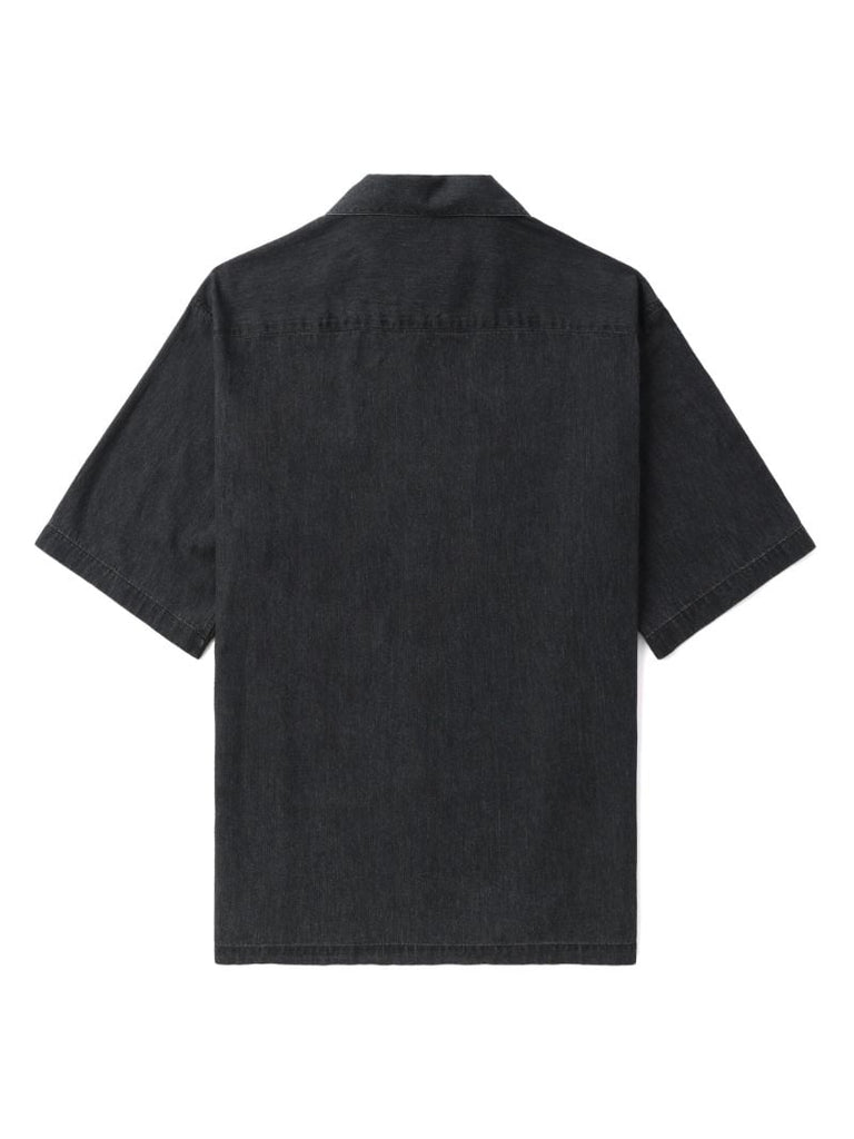Black Short-sleeved Cotton Shirt