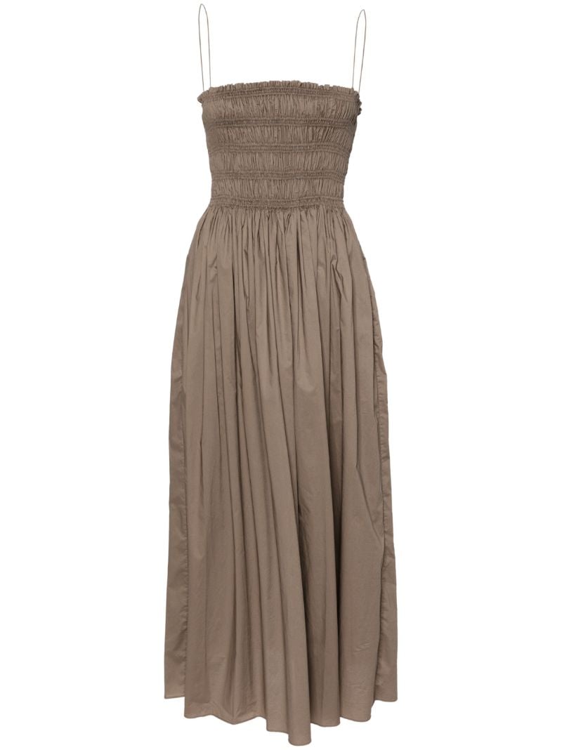 Brown Smocked Organic Cotton Dress