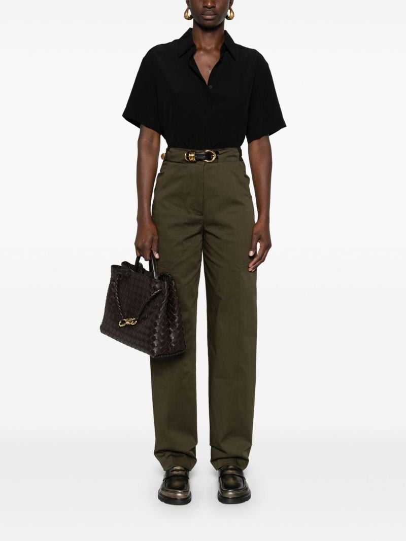 Green Straight-leg Twill Trousers