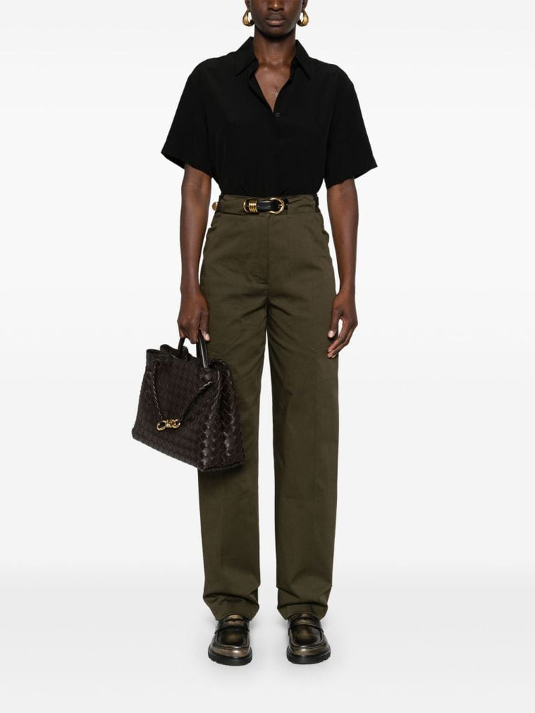 Green Straight-leg Twill Trousers