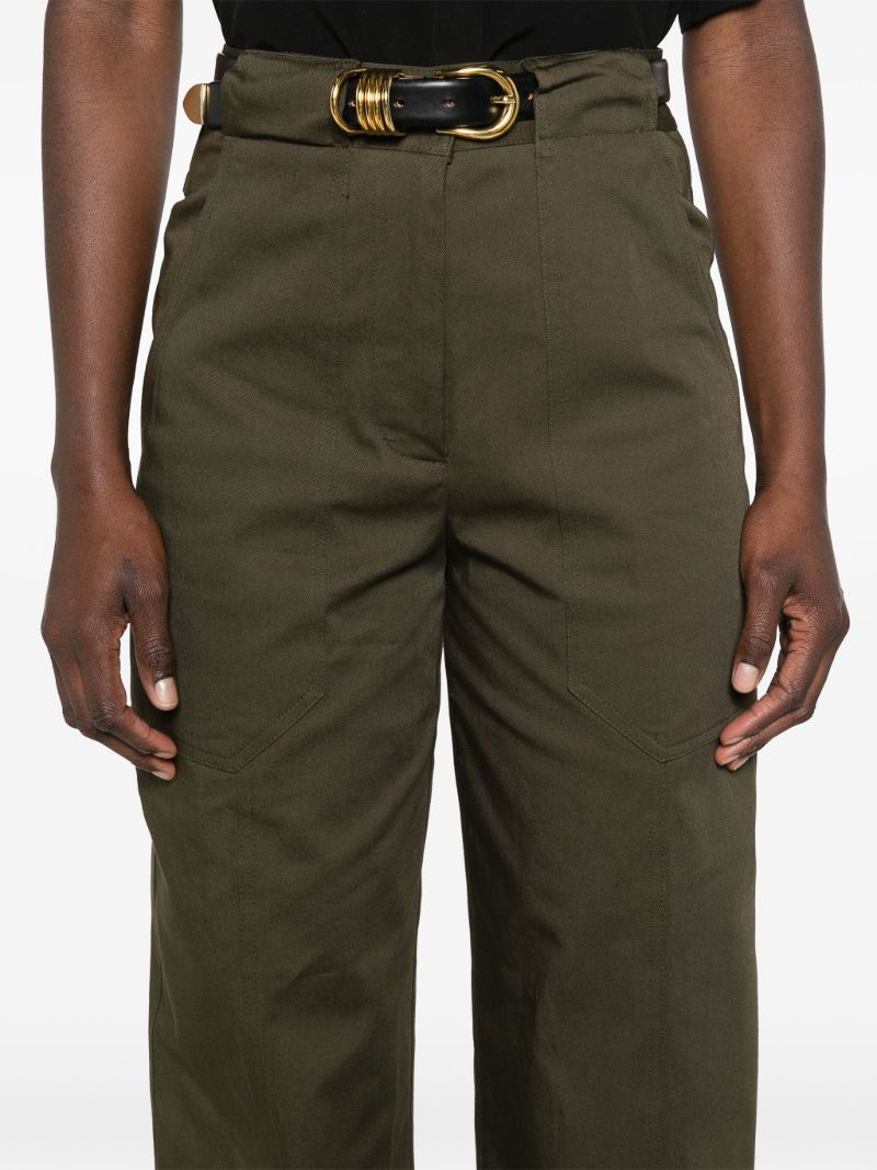 Green Straight-leg Twill Trousers