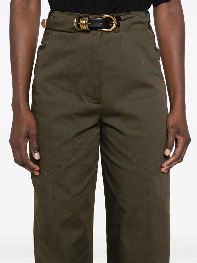 Green Straight-leg Twill Trousers