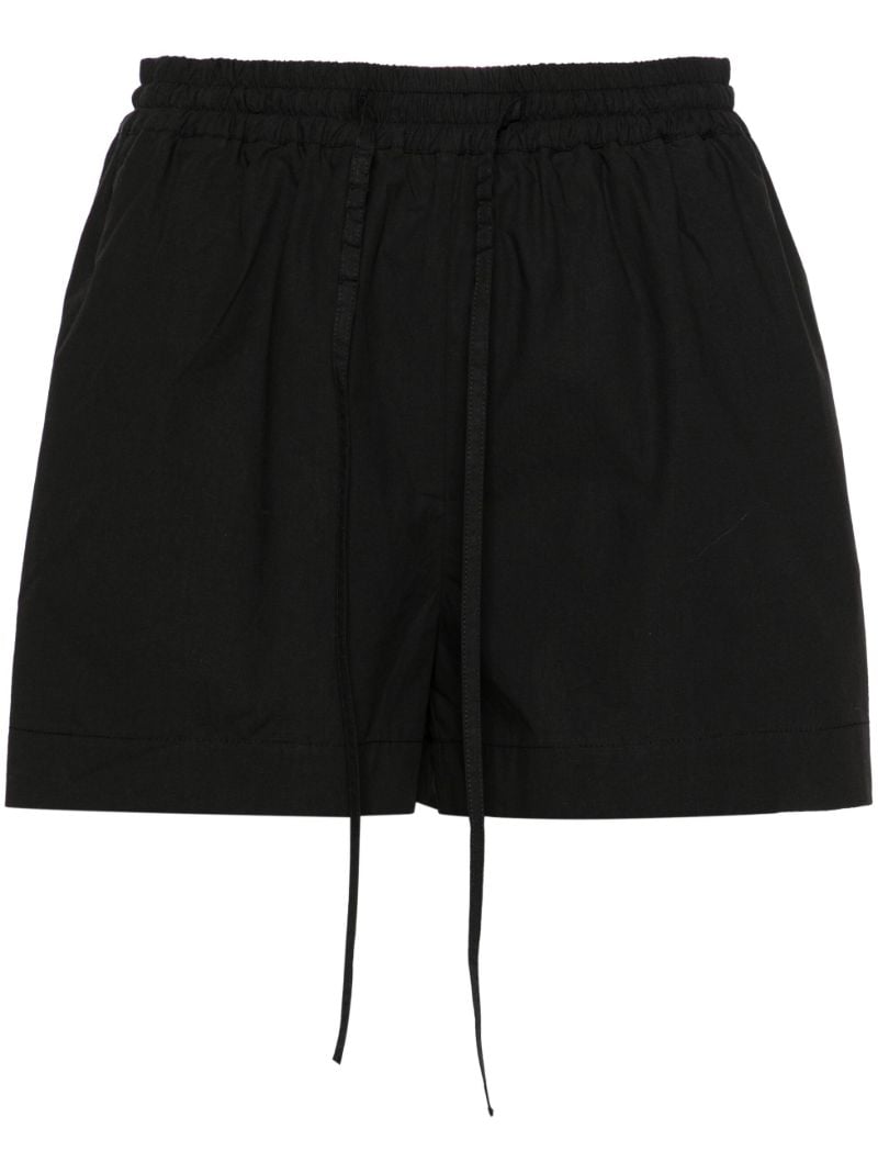Black Drawstring Organic Cotton Track Shorts