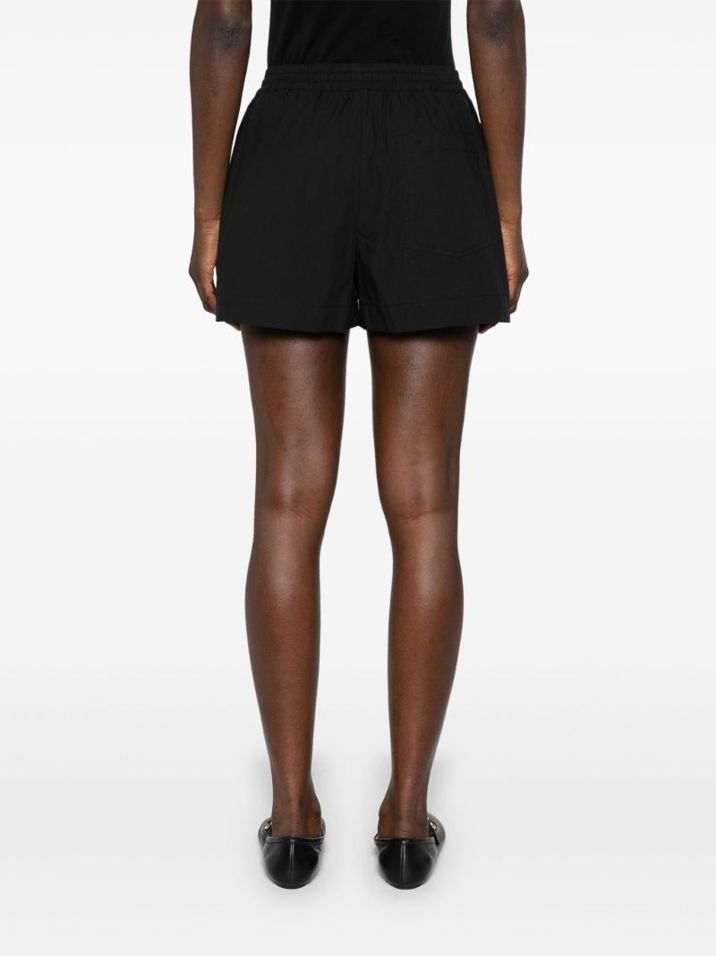 Black Drawstring Organic Cotton Track Shorts