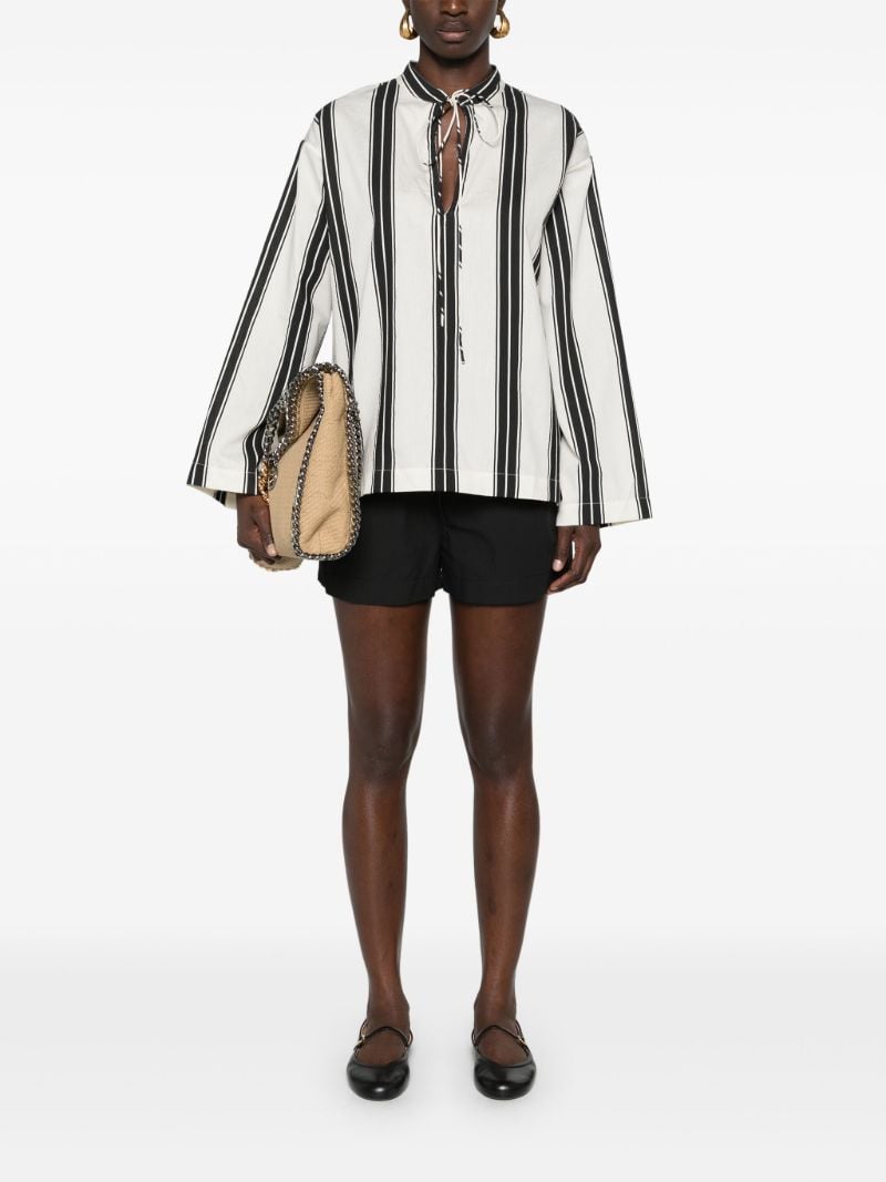 Black Drawstring Organic Cotton Track Shorts