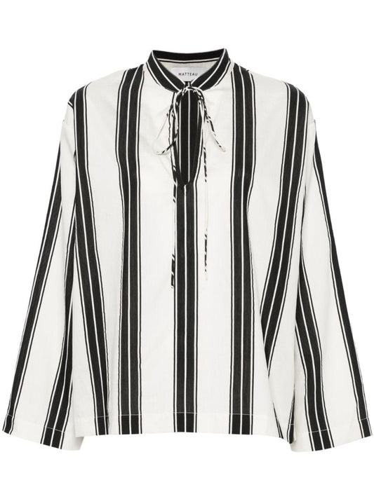 Black and White Striped Blouse