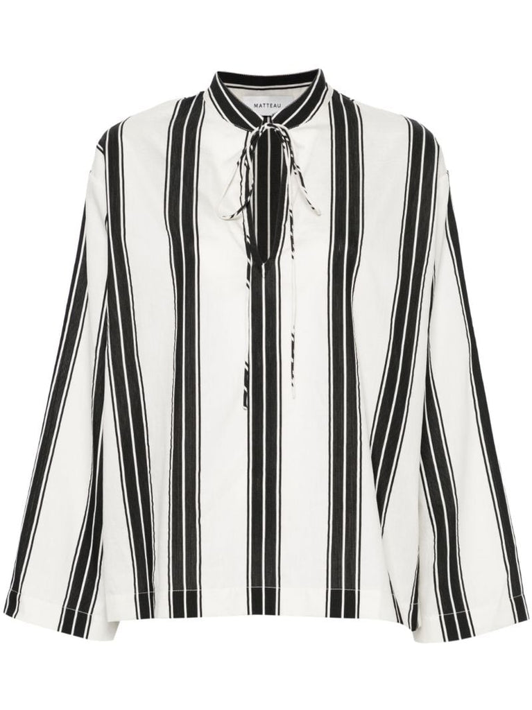 Black and White Striped Blouse