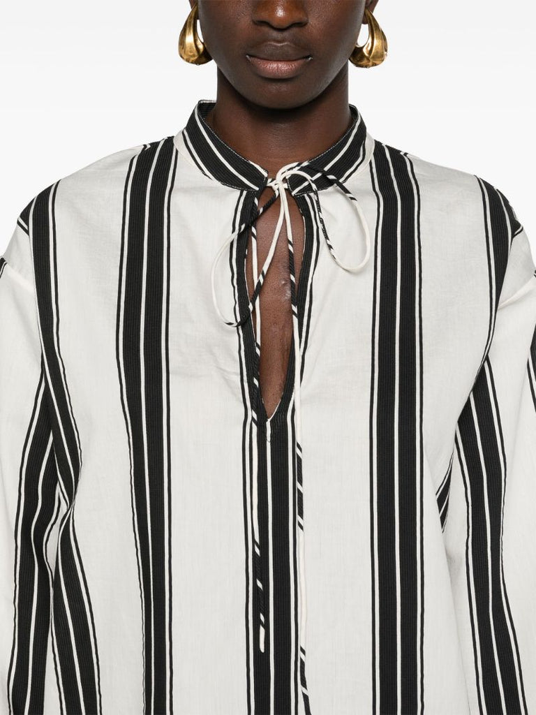 Black and White Striped Blouse