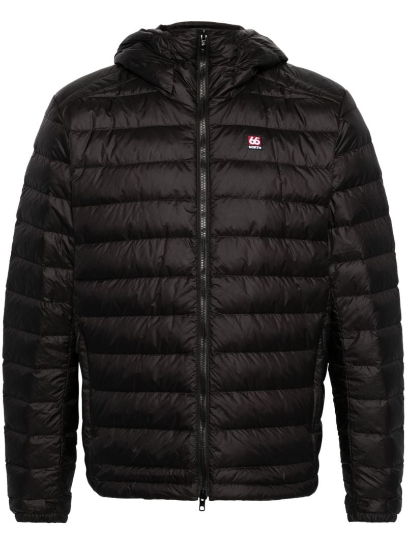 Black Keilir Hooded Quilted Jacket