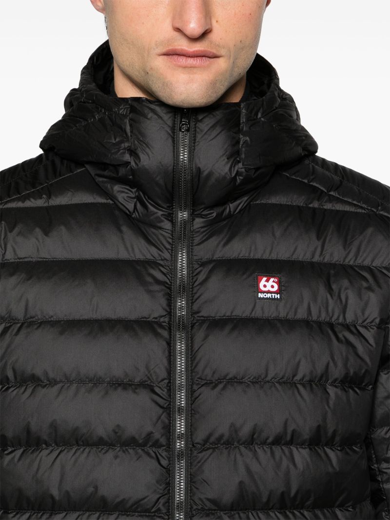 Black Keilir Hooded Quilted Jacket