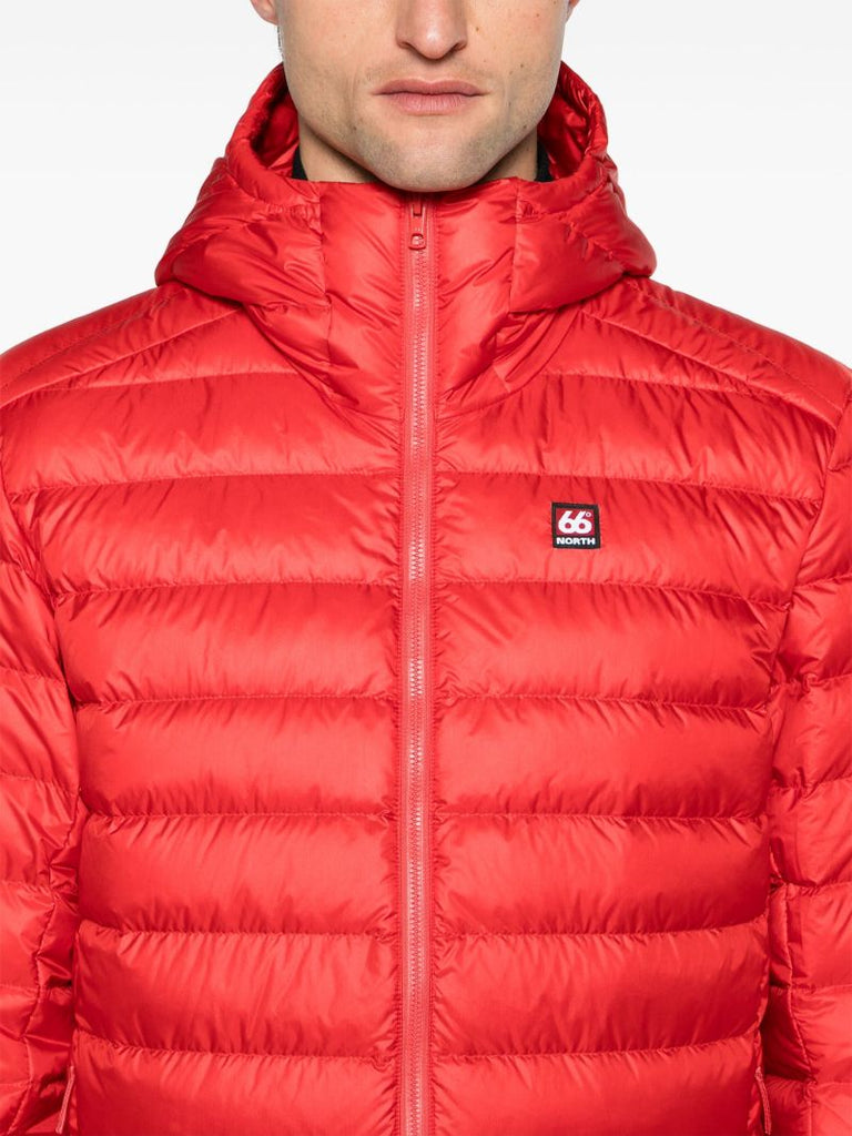 Red Keilir Hooded Quilted Jacket