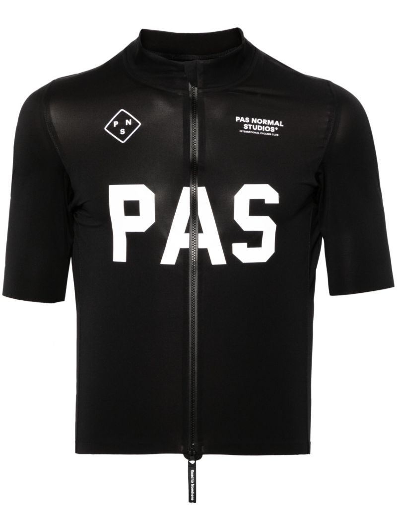 Black Pro Rain Cycling Jersey Top