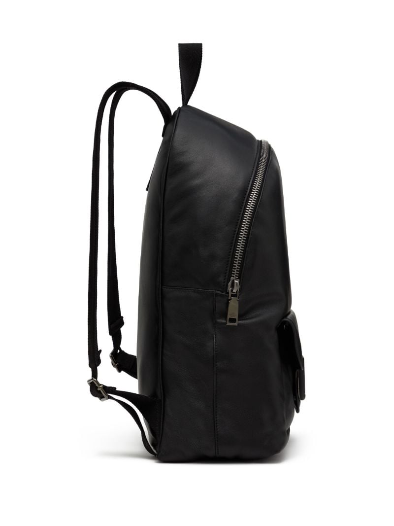 Black Vlogo Nappa Leather Backpack
