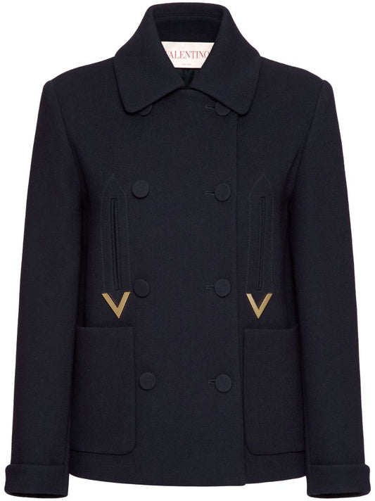 Blue Double-breasted Peacoat