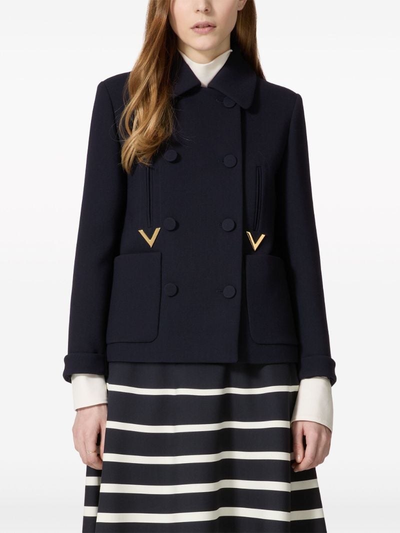 Blue Double-breasted Peacoat