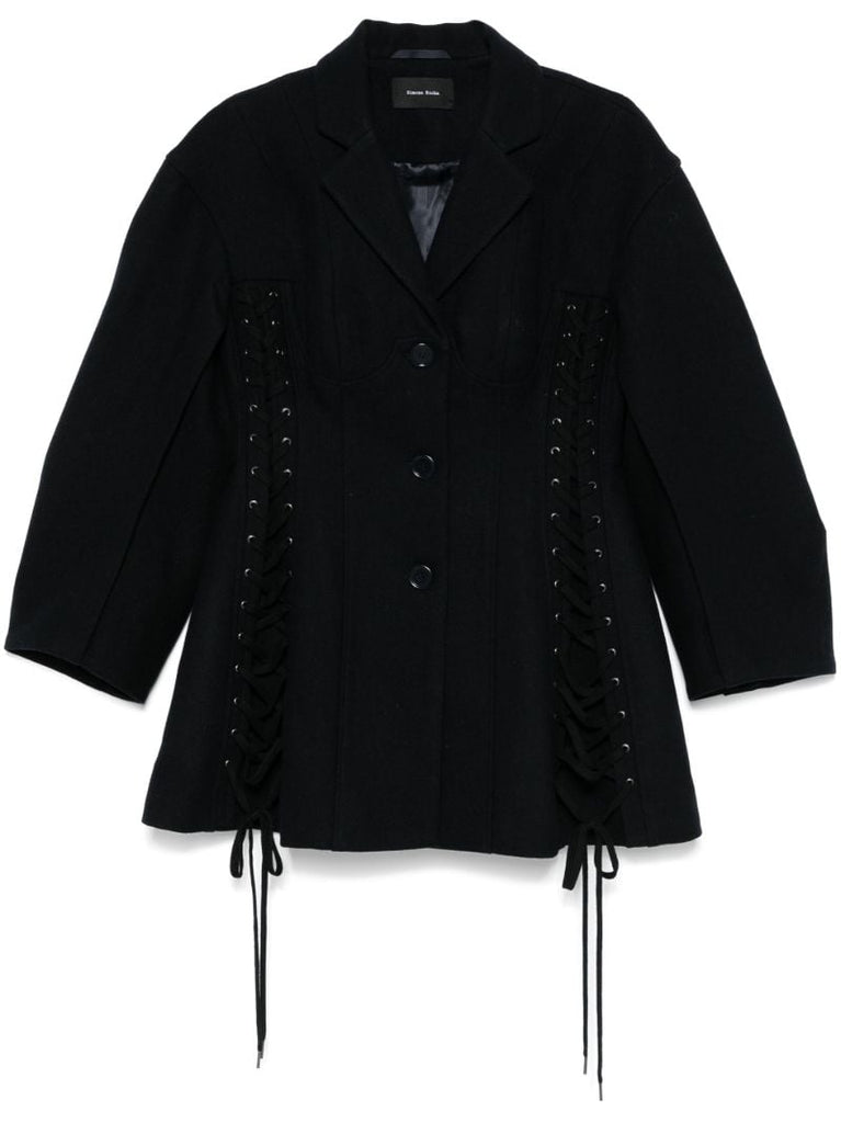Blue Lace-up Corset Blazer