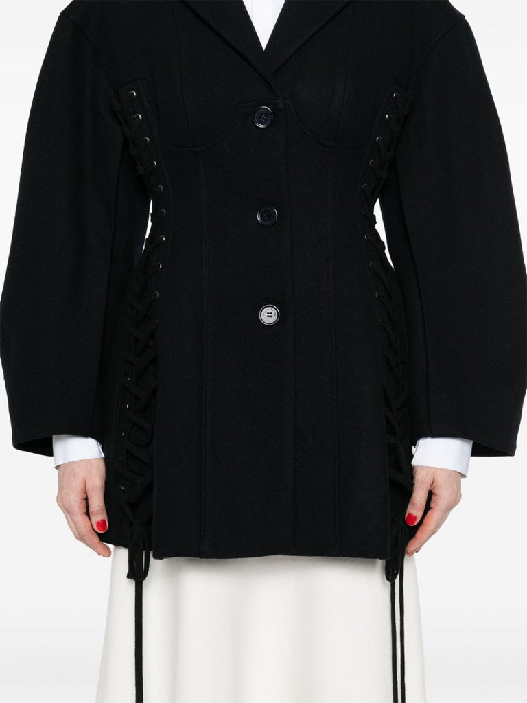 Blue Lace-up Corset Blazer