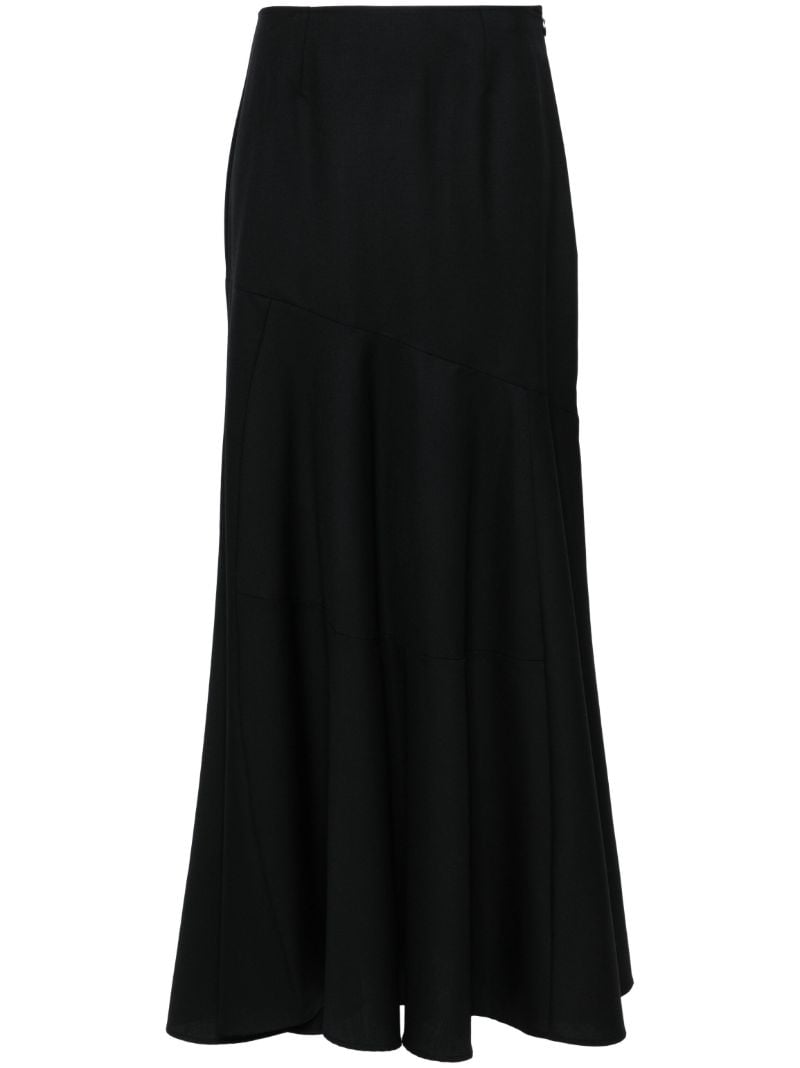 Black Virgin-wool Maxi Skirt