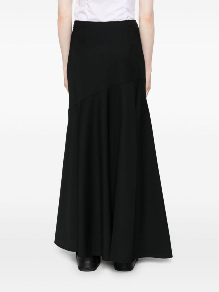 Black Virgin-wool Maxi Skirt