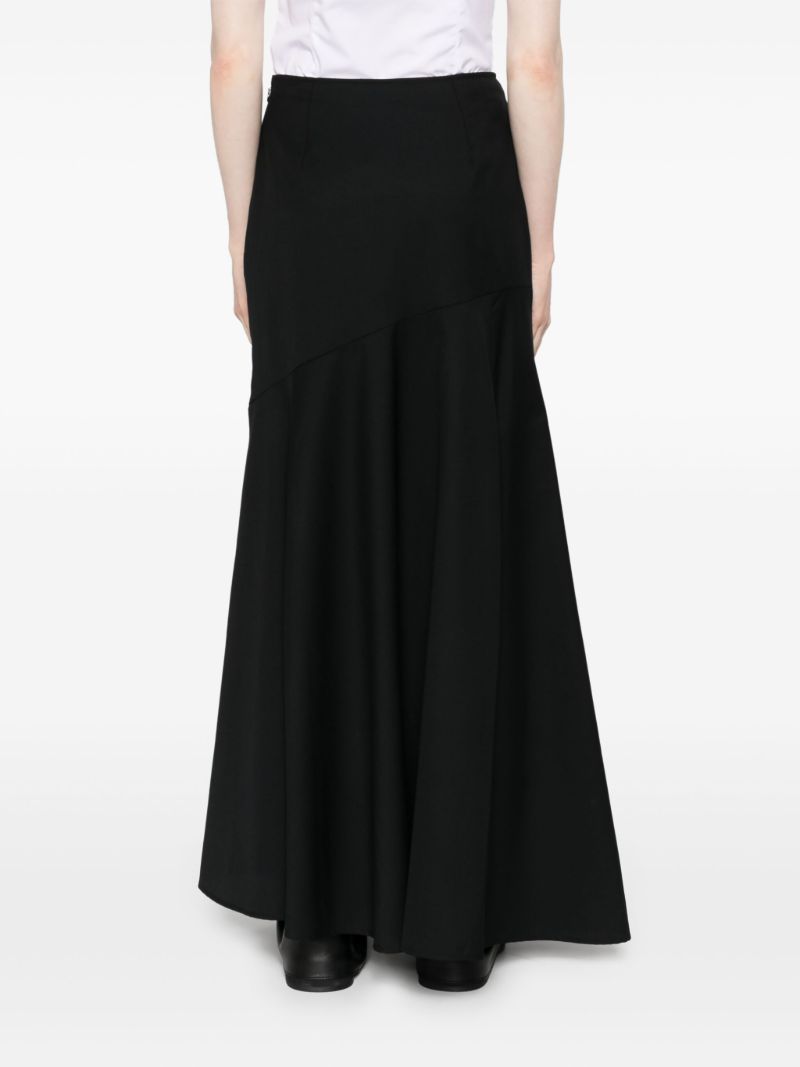 Black Virgin-wool Maxi Skirt