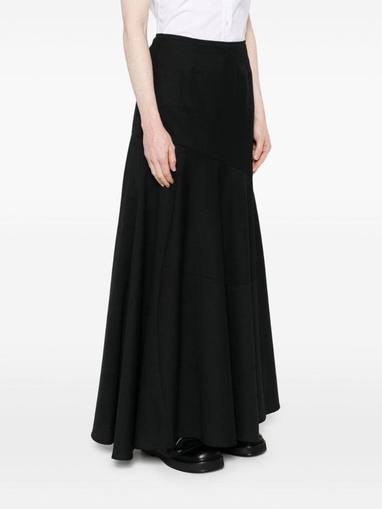 Black Virgin-wool Maxi Skirt