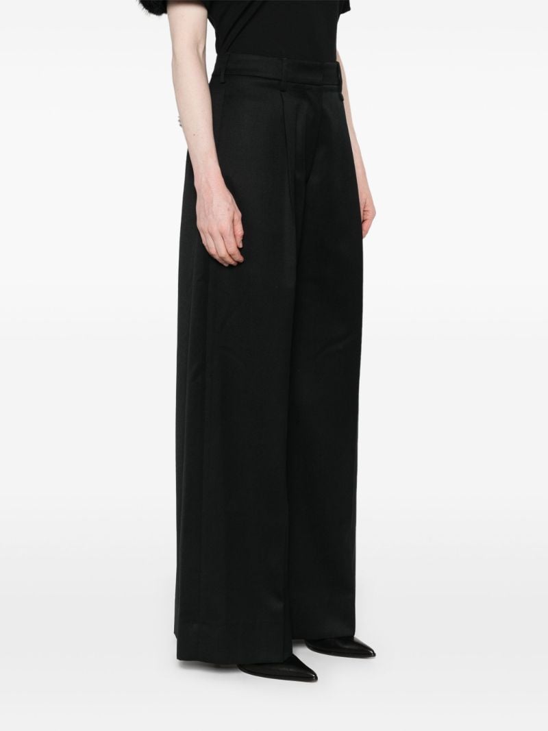 Black Pleated Wide-leg Trousers