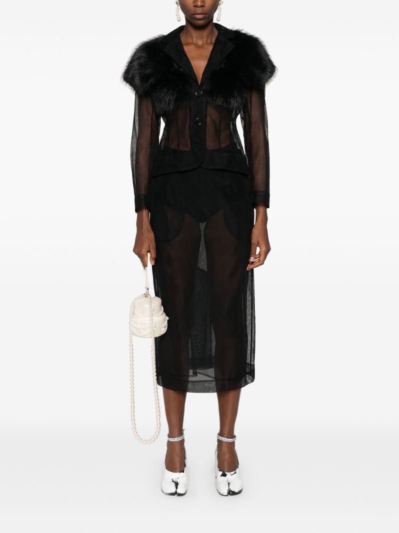 Black Faux-fur Tulle Jacket