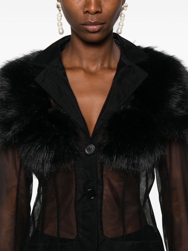 Black Faux-fur Tulle Jacket