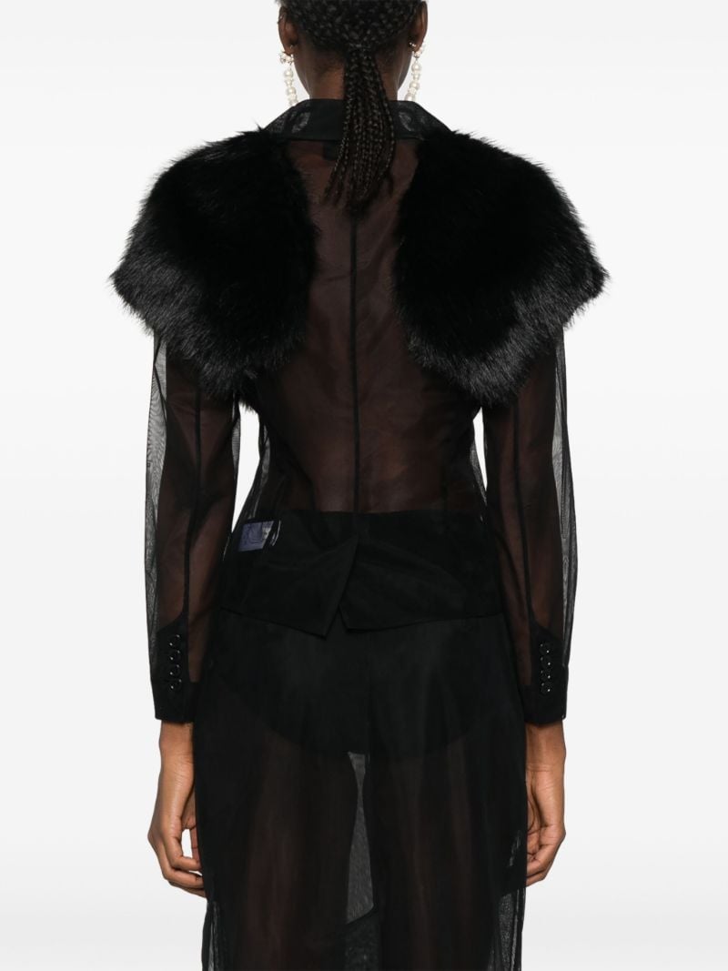 Black Faux-fur Tulle Jacket