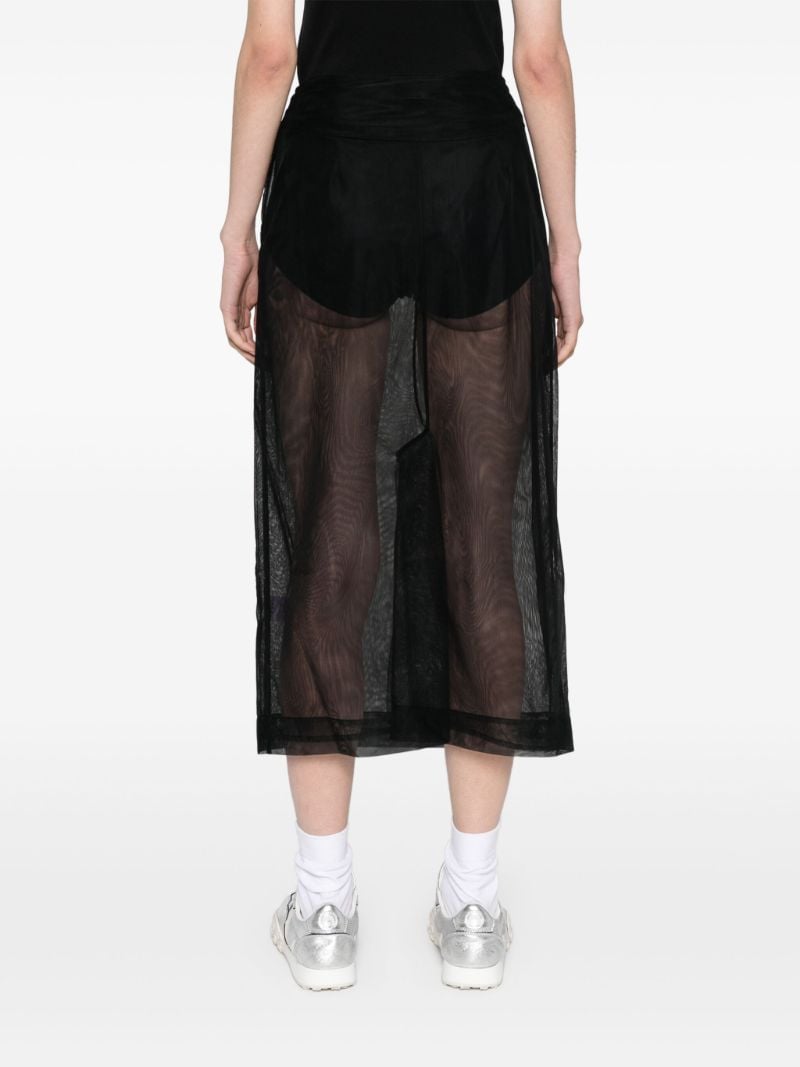 Black Sheer Tulle Midi Skirt