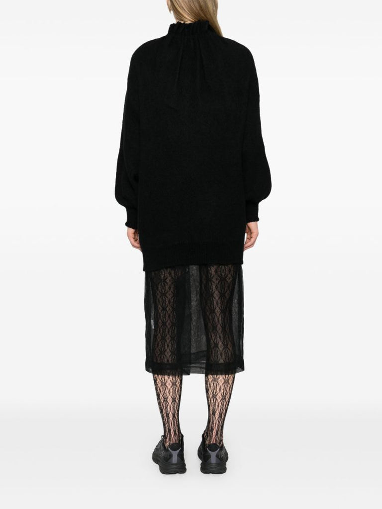 Black Ruffled-neck Sweater